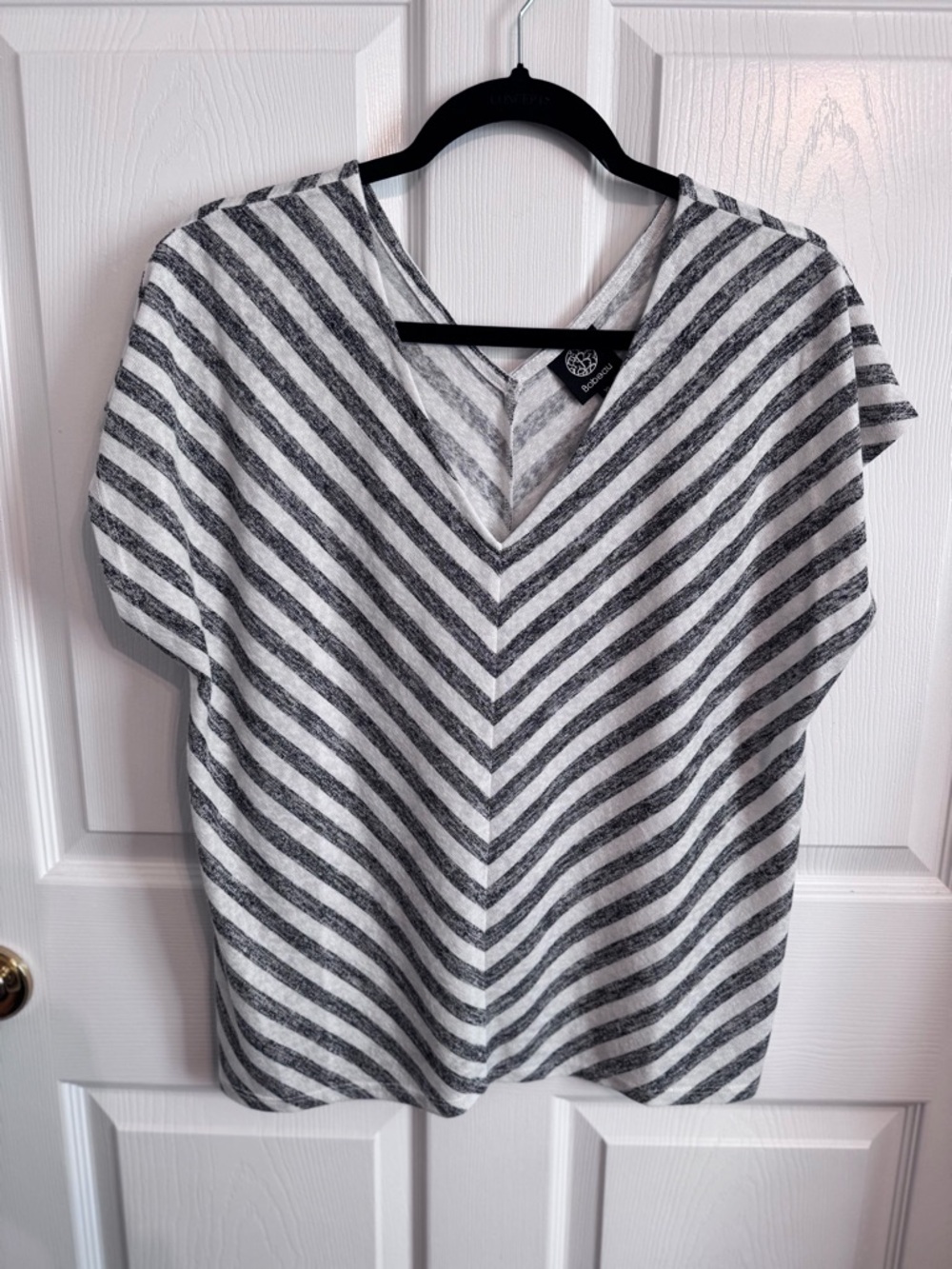 Striped V Neck Tee